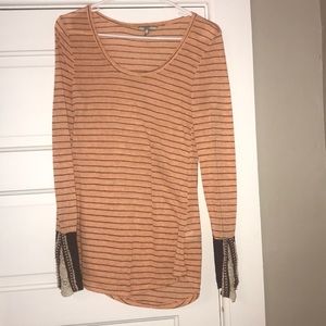 Long sleeve Orange and brown striped shirt